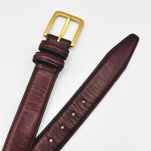 Crouch & Fitzgerald Belt 30 Brass Buckle Burgundy Vista Calf Leather USA VTG